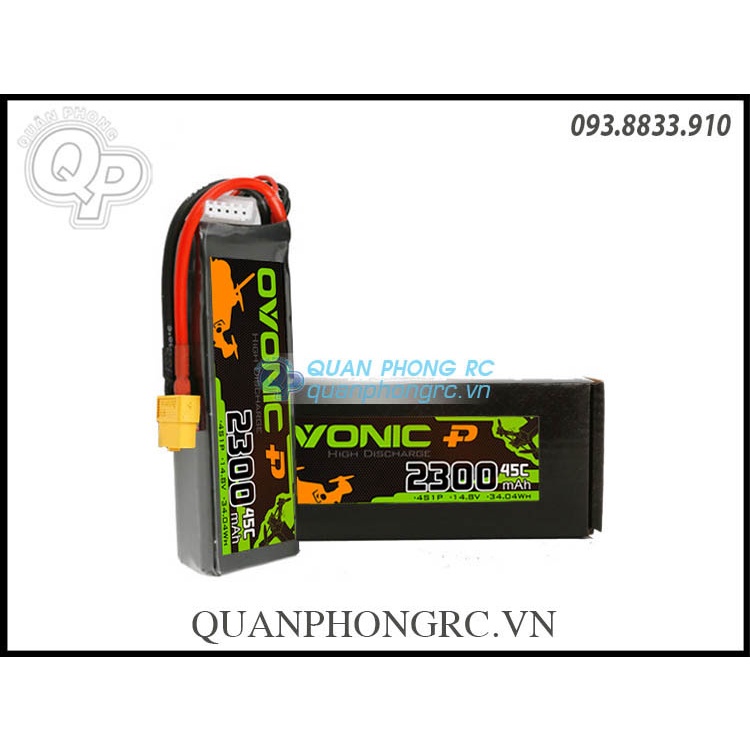 Ovonic 2300mAh 4S 45C 14.8V LiPo Battery XT60 Plug