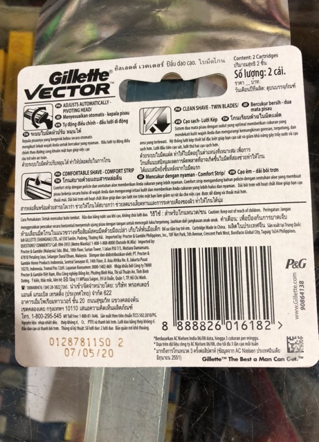 Lưỡi dao Gillette VecTor Đôi (SL 2 Cái)