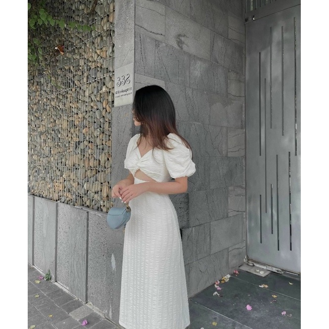 VÁY/ĐẦM XOẮN NGỰC HỞ EO TAY PHỒNG BO CHUN DÁNG DÀI SIÊU HOT