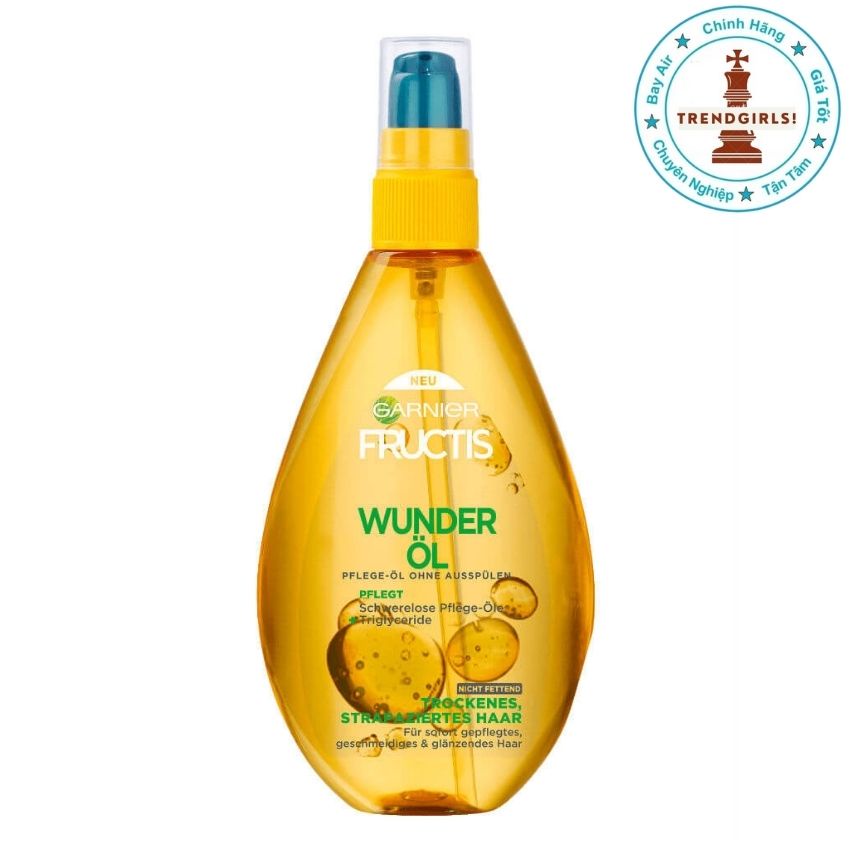 Tinh Dầu Dưỡng thoa Tóc Garnier Fructis Wunder Ol của đức 150 ml giúp phục hồi hết xơ rối và vô cùng óng ả