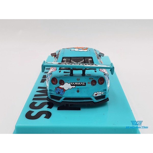 Xe Mô Hình Nissan GT-R Nismo GT3 Legion of Racers 2020 Champion Mr.Men Little Miss 1:64 Tarmac Works( Xanh Min Hoạt Hình