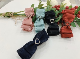 Kẹp tóc dáng dọc đính nơ handmade