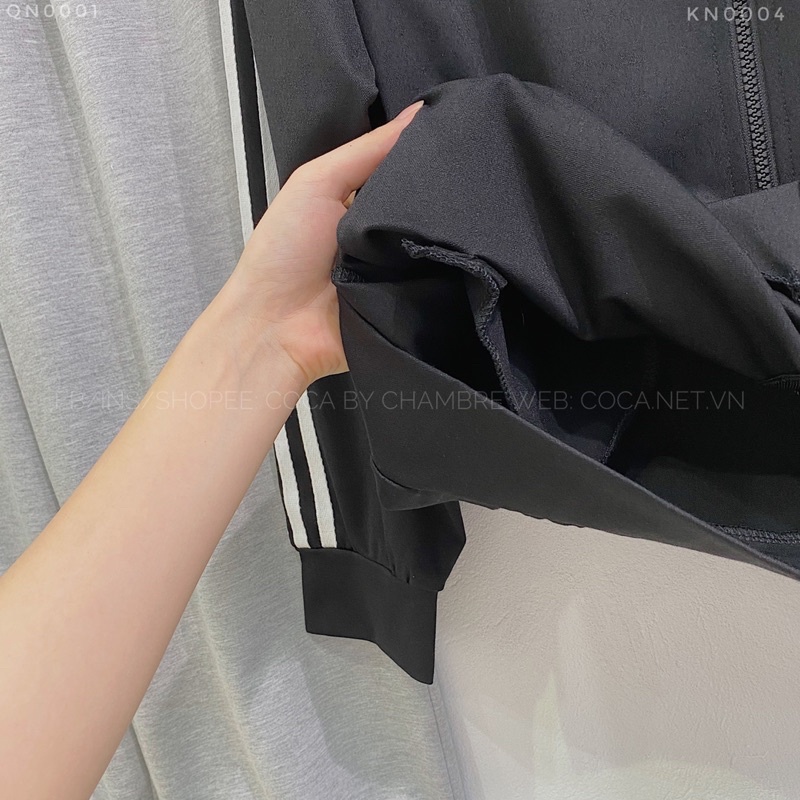 [KN0004]🎹 Áo khoác nỉ cổ trụ tay sọc thêu logo form rộng (Có sẵn/ảnh thật) | BigBuy360 - bigbuy360.vn