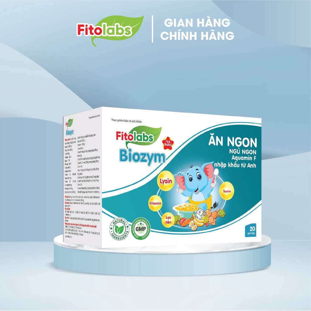 Cốm Ăn Ngon Ngủ Tốt Cho Bé Fitolabs Biozym Giúp Trẻ Nâng Cao Sức Khỏe, Tăng Cường Tiêu Hóa, Hấp Thu Hộp 20 Gói FITO11