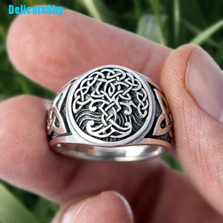 [DelicateShy Viking Tree of Life Celtics Knotwork Ring Men's Stainless Steel Jewellery