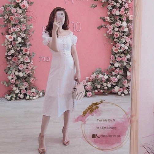 Đầm trắng nữ, Đầm tiểu thư phối dây đan ngực siêu xinh - cece house - MUSE dress | BigBuy360 - bigbuy360.vn