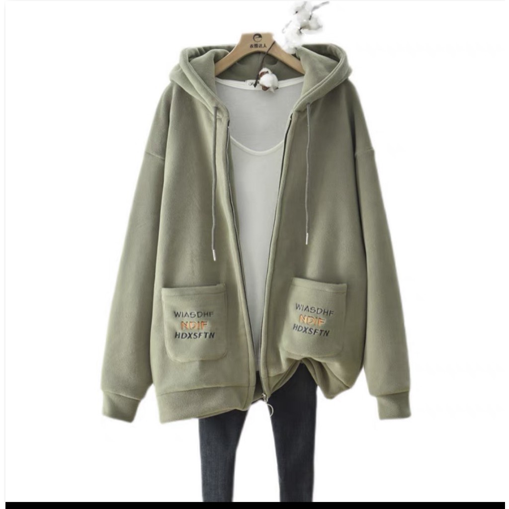 ÁO KHOÁC HOODIE DÂY KÉO FORM RỘNG NỈ NGOẠI CÓ TÚI CỰC HOT TU