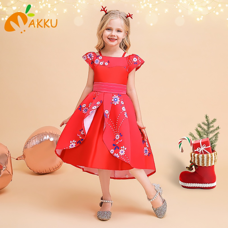 Đầm In Hình Ông Già Noel Xinh Xắn Cho Bé Gái