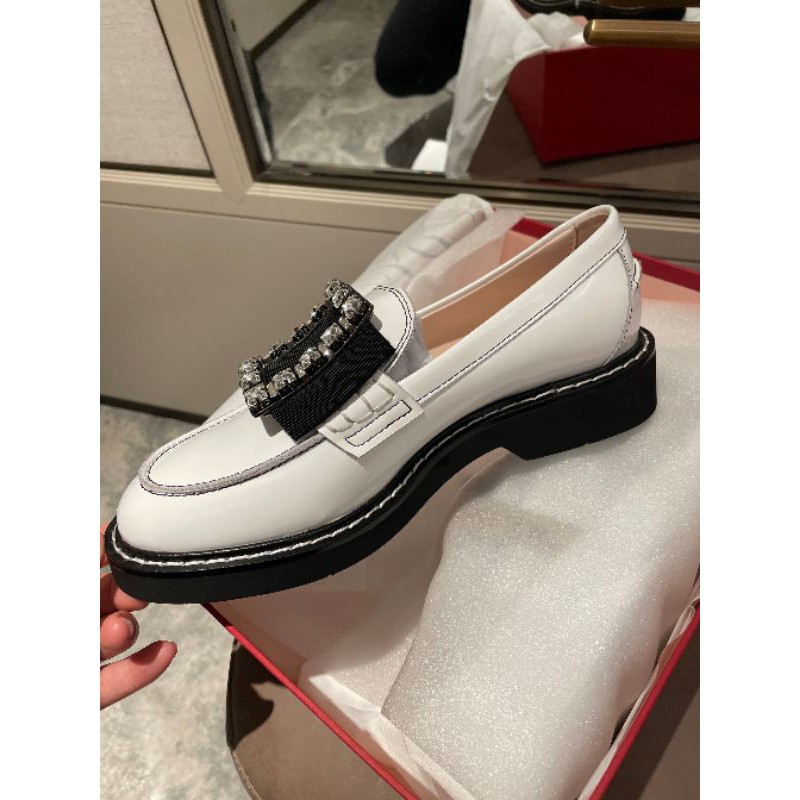 Giày lười nữ da thật  mũi tròn gót 3,5cm Roger Vivier Rangers