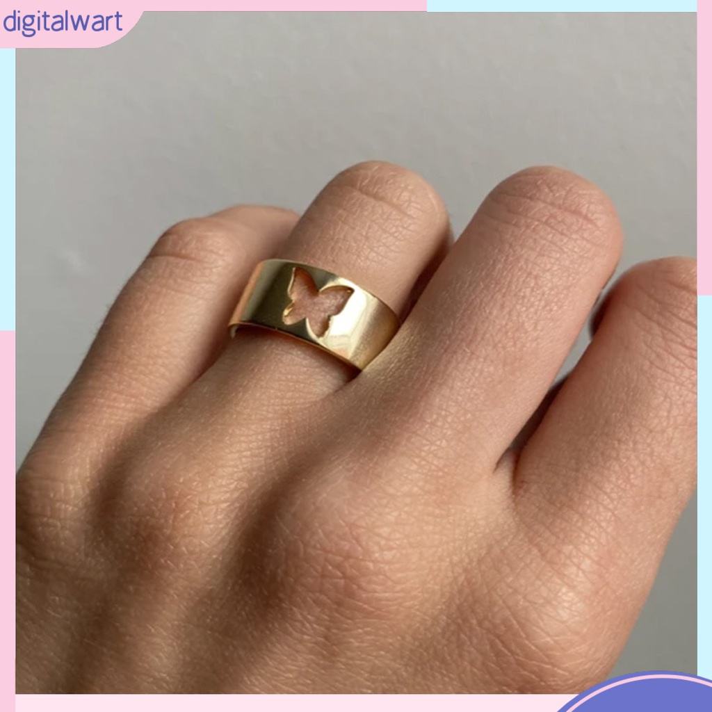 Bộ 2 Nhẫn Hợp Kim Hình Bướm Thời Trang Dành Cho Cặp Đôi