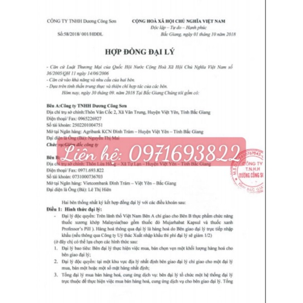 Combo 10 hộp xương khớp Malaysia
