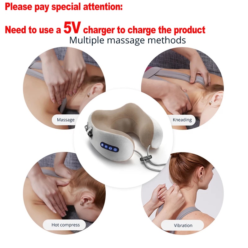 Gối Massage Cổ Hình Chữ U Bằng Điện Đa Năng