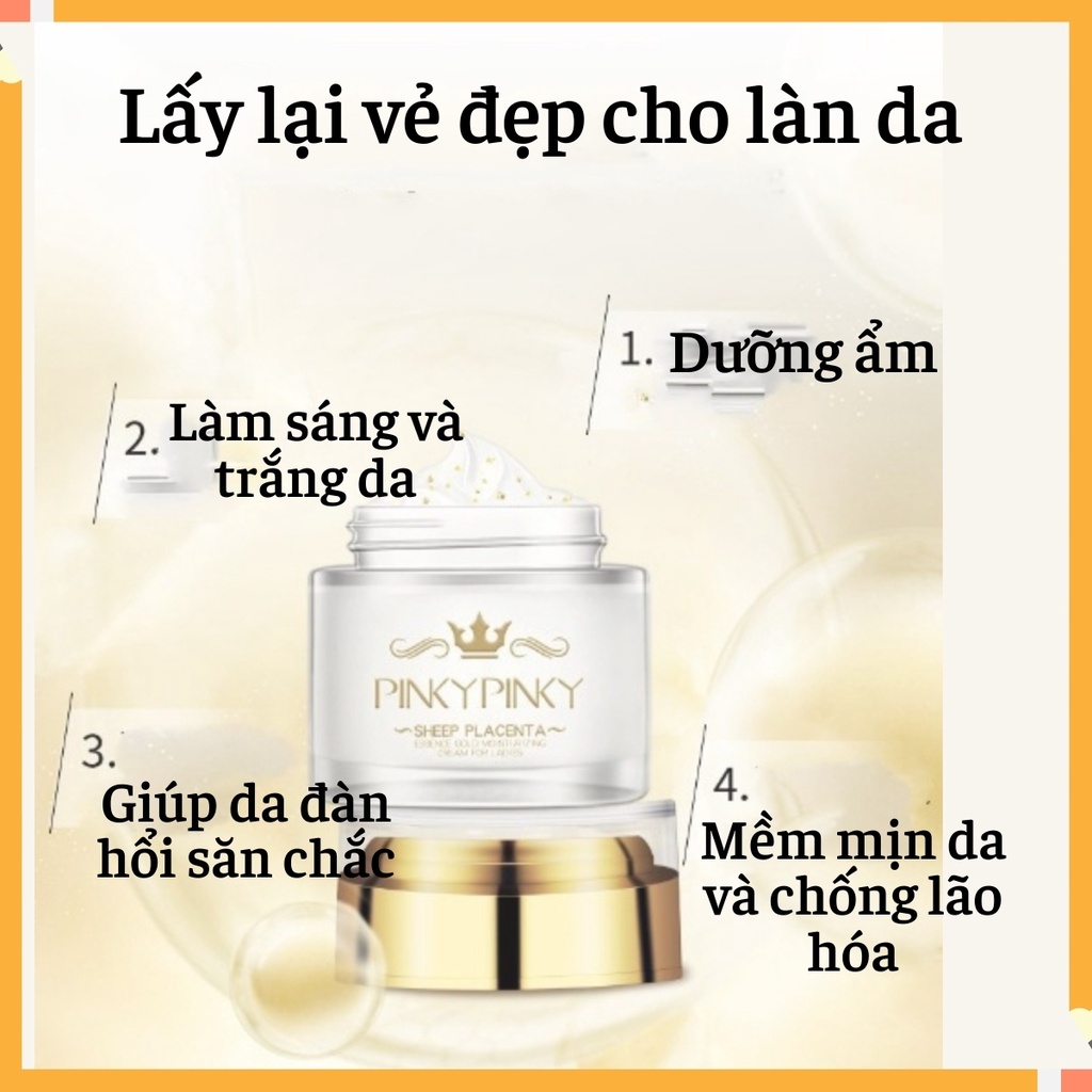 Kem Dưỡng Da Kem Dưỡng Ẩm Nhau Thai Cừu Nội Địa Trung Dưỡng Trắng Chống Lão Hóa Phục Hồi Hư Tổn PinkyPinky