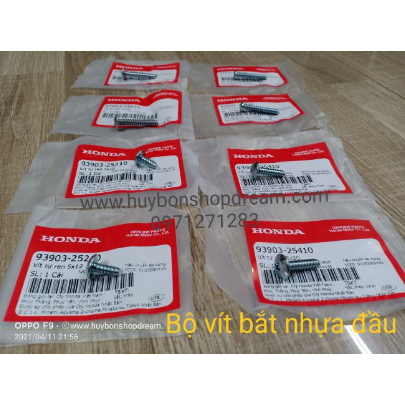 Bộ ốc vít nhựa đầu xe Dream