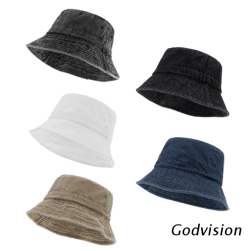 Nón Bucket Cotton Màu Trơn Chống Nắng Thời Trang Mùa Hè Cho Nam Và Nữ 1-5 Tuổi