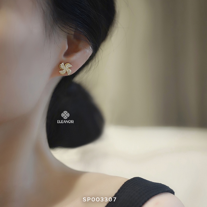 Bông tai nữ đính đá Eleanor Accessories thiết kế mặt xoay chong chóng phụ kiện trang sức