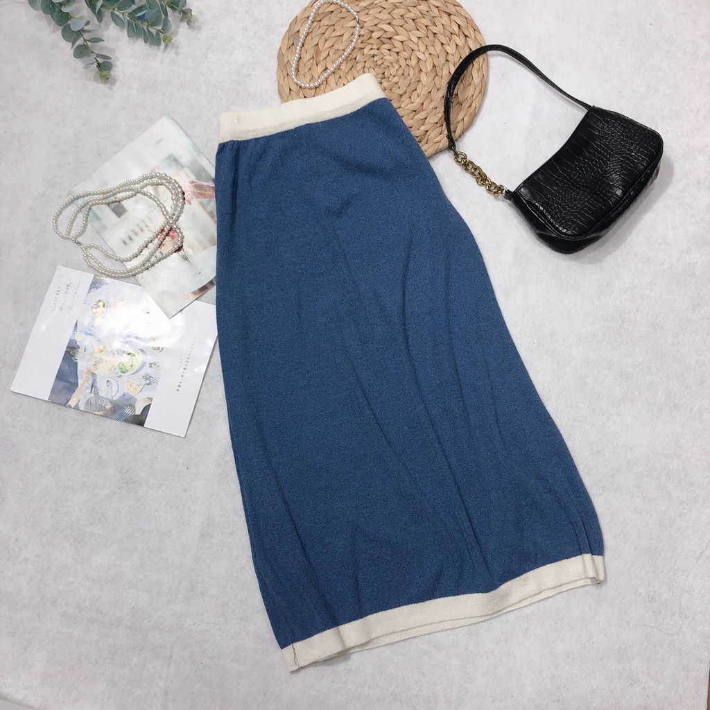 Chân Váy Len Midi Dáng A Váy Dệt Kim Dài Len Mongtoghi Mềm Mịn