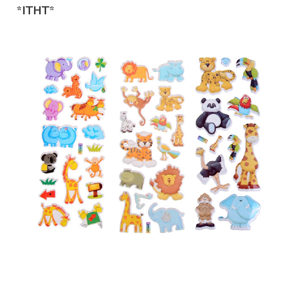 Bộ Sticker 3D Hình Sở Thú Hoạt Hình Dễ Thương Bằng PVC Dành Cho Bé Trai Bé Gái