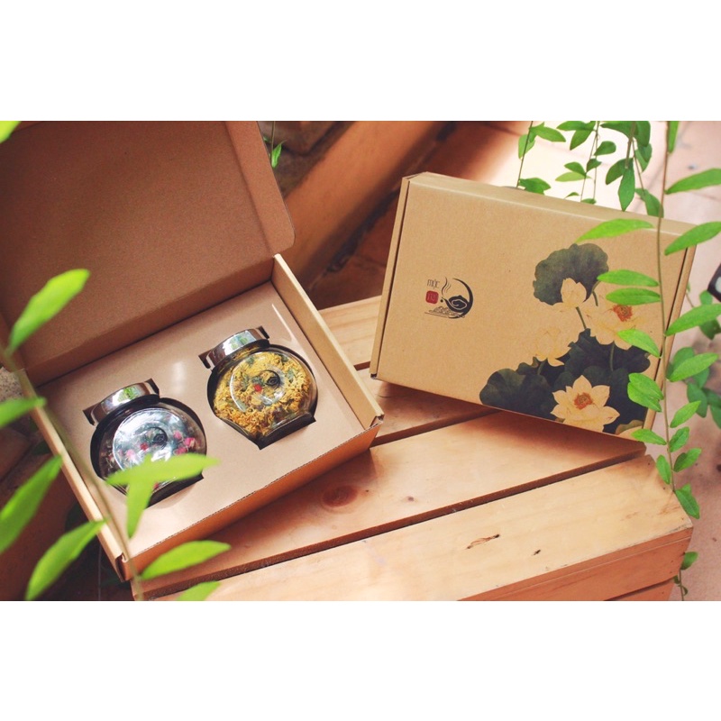Set quà Trà Hoa dành tặng người thân doanh nghiệp 100% từ thiên nhiên 2 LỌ - MỘC TRÀ 98