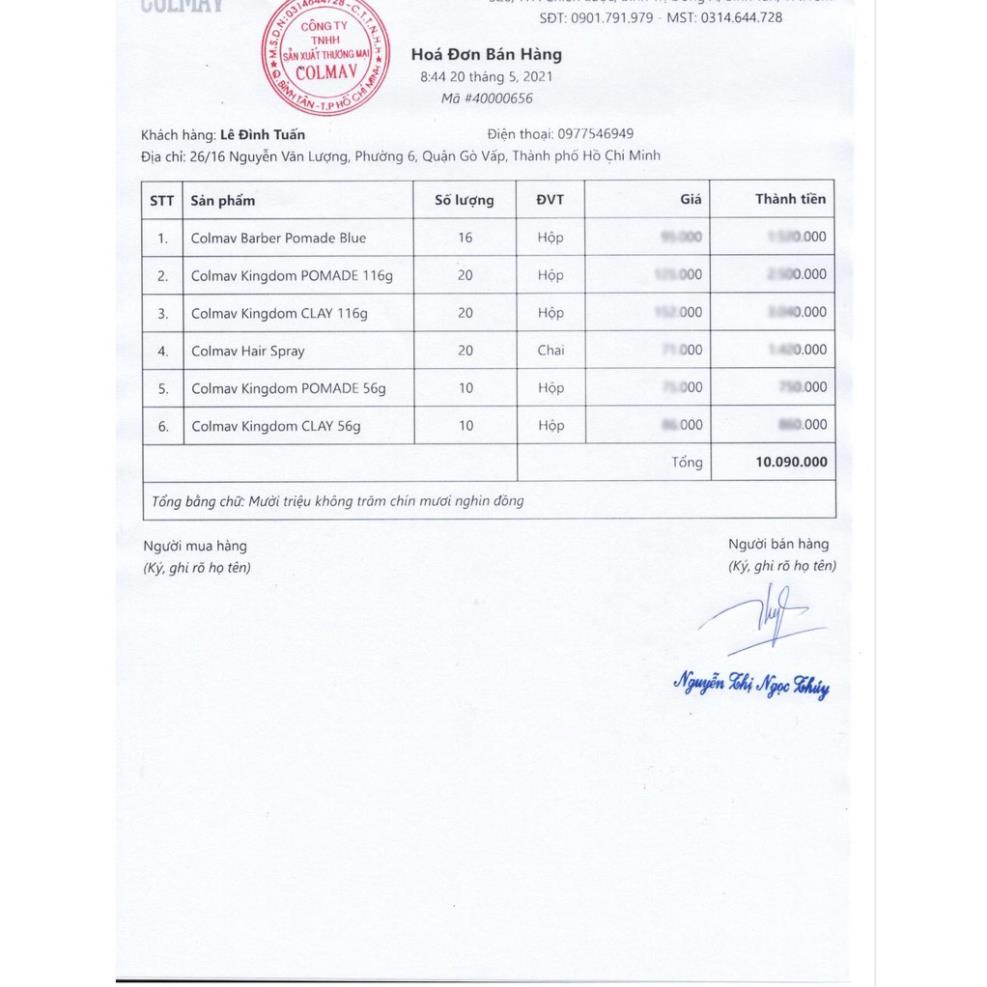 Sáp vuốt tóc Colmav Kingdom Pomade gốc nước 116gr