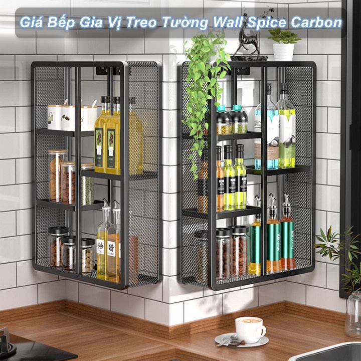 Euro Home - Kệ Bếp Gia Vị Treo Tường Wall Spice Carbon