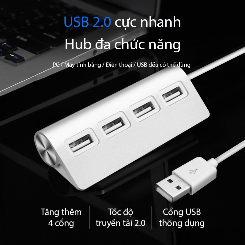 Hub bộ chia USB 3.0 cực hiện đại chất liệu hợp kim nhôm tốc độ cực nhanh có thể sử dụng cho nhiều thiết bị