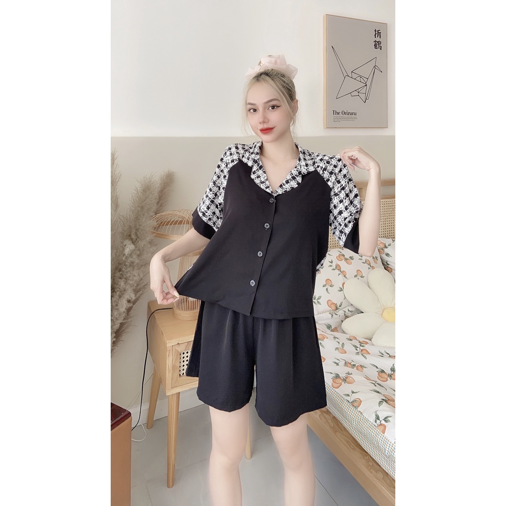 Đồ Bộ Pijama VAYO, Đồ Bộ Nữ Mặc Nhà Ngắn Tay Đẹp Thời Trang Dễ Thương Cao Cấp Quần Short Đùi Dưới 65kg | BigBuy360 - bigbuy360.vn