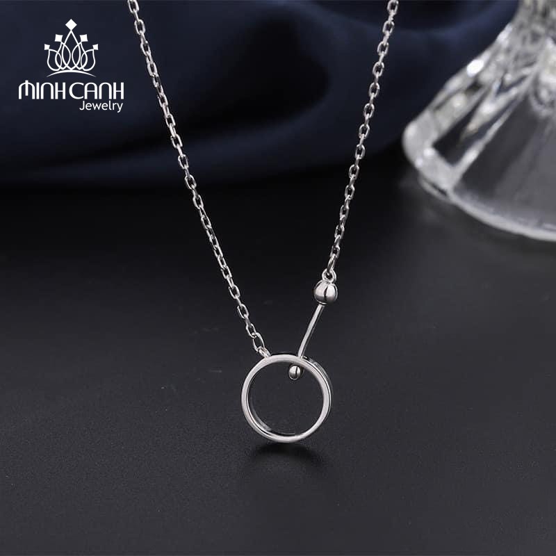 Dây Chuyền Bạc Vòng Tròn Thanh Bạc Mix Bi - Minh Canh Jewelry