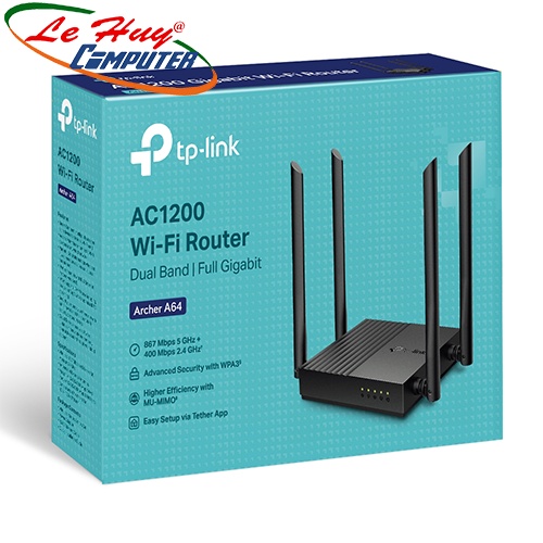 Bộ phát Wifi TP-Link Archer A64 chuẩn AC1200 2 băng tần