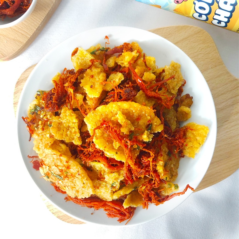 Cơm cháy lắc khô bò cay 300g 🍟FREESHIP🍟 khô bò xé sợi giòn cay LHYFOOD đồ ăn vặt Hà Nội vừa ngon vừa rẻ