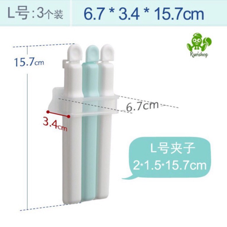 Set 3,4 kẹp khoá miệng túi Inomata nội địa Nhật Bản bảo quản thực phẩm (kèm giá đựng) size S, L