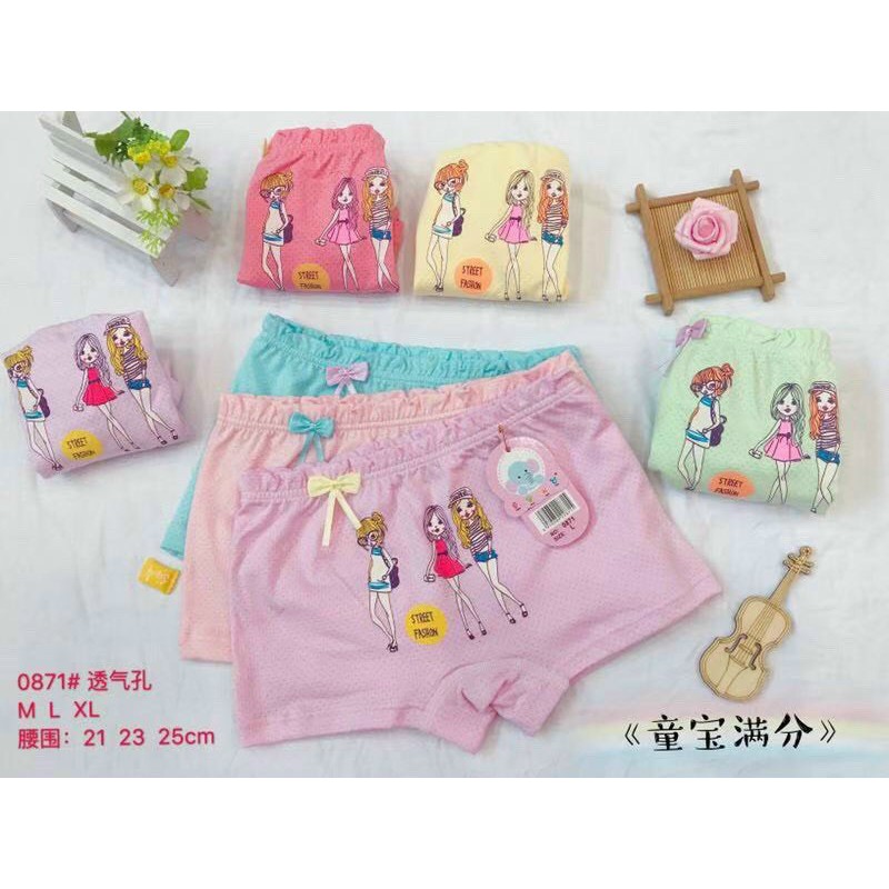 Quần Chip Đùi Bé Gái Có Nơ Họa Tiết Hình Cute Hàng Cotton Đẹp CĐ01