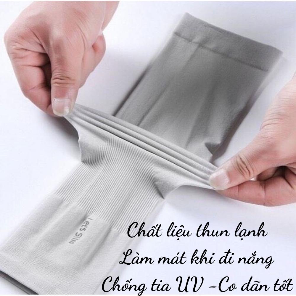 Gang tay chống nắng nam nữ ống bao tay xỏ ngón hở ngón dùng chơi thể thao để lái xe đi phượt chất liệu vải co dãn