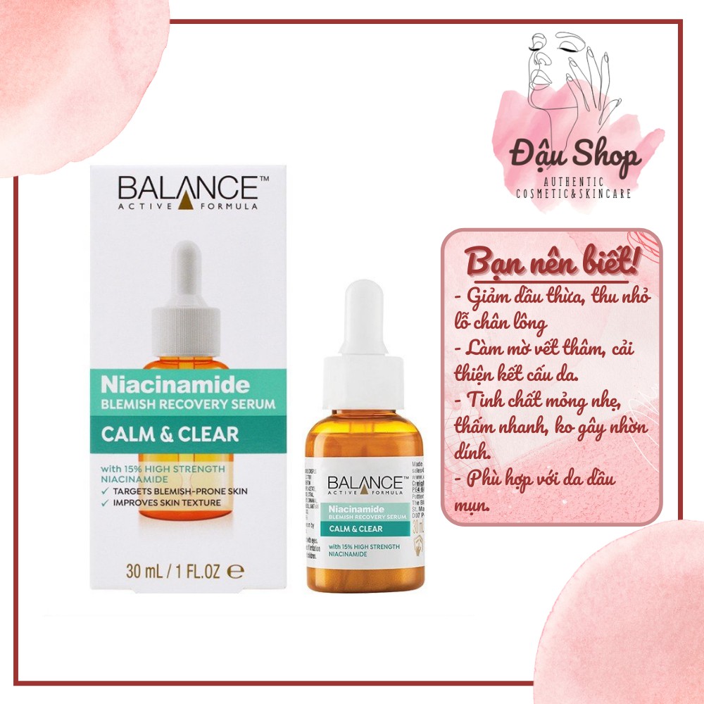 Serum ngừa mụn mờ thâm Balance Active Formula Niacinamide 15% Blemish Recovery 30ml