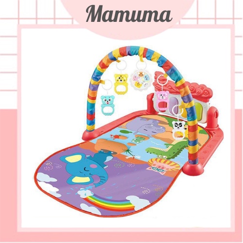 Thảm đàn piano cho bé nằm chơi phát nhạc hình thú ngộ nghĩnh, quà tặng đầy tháng thôi nôi - Mamuma Store