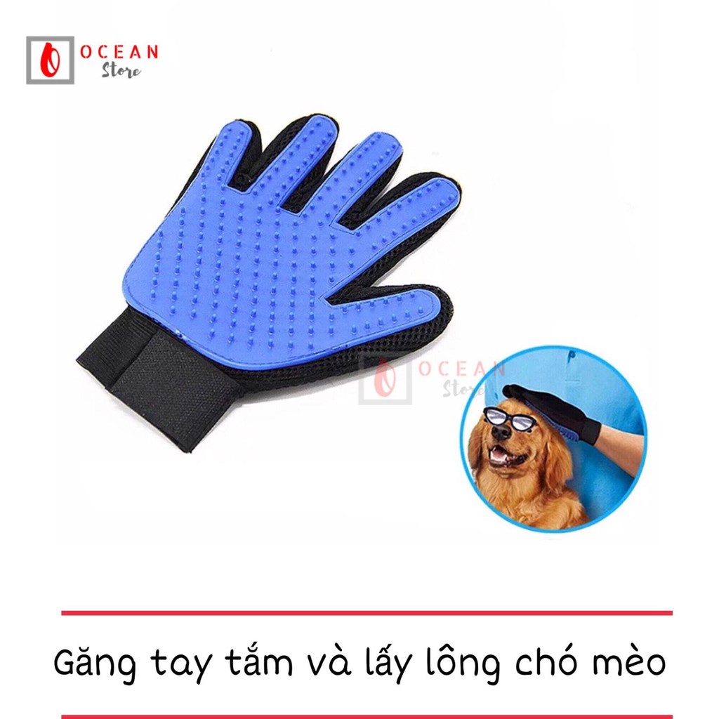 (Găng tay G01)  Găng tay chải lông, lấy lông rụng dễ dàng cho chó mèo