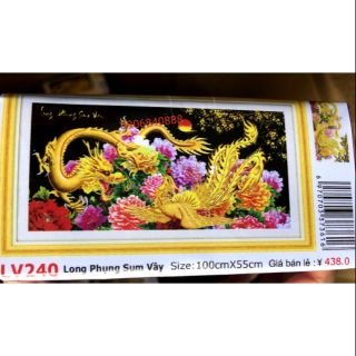 Tranh đính đá long phụng sum vầy lv240