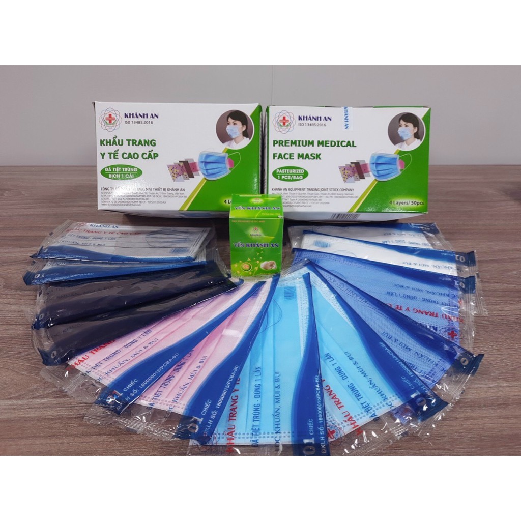 [Mã COSDAY giảm 8% đơn 150K] [Giá Sỉ] Hộp 50 cái khẩu trang y tế Khánh An 4 lớp tiệt trùng