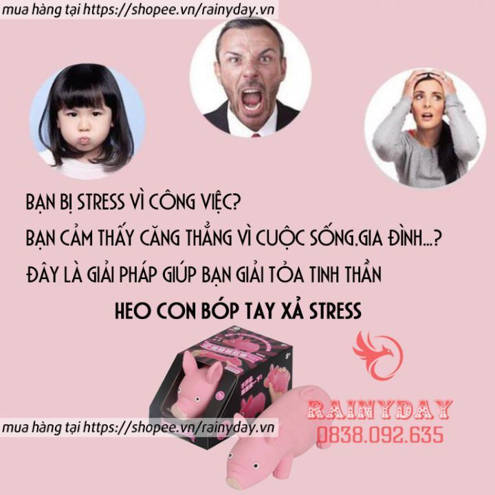 Đồ chơi con heo lợn bóp tay giảm căng thẳng xả stress bóp dẻo cho người lớn