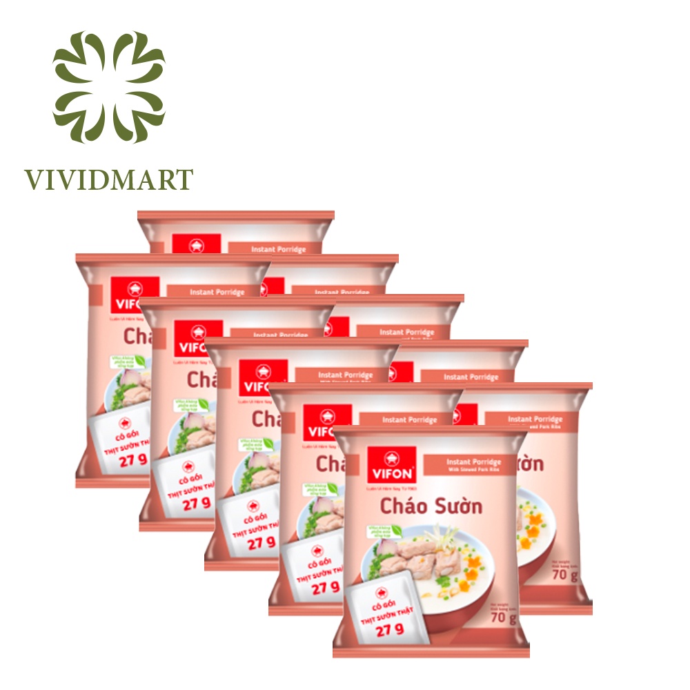CHÁO ĂN LIỀN VIFON 70g/GÓI THỊT BẰM / GÀ / SƯỜN / BÒ / NẤM ĐÔNG CÔ / TRỨNG MUỐI / RIÊU CUA
