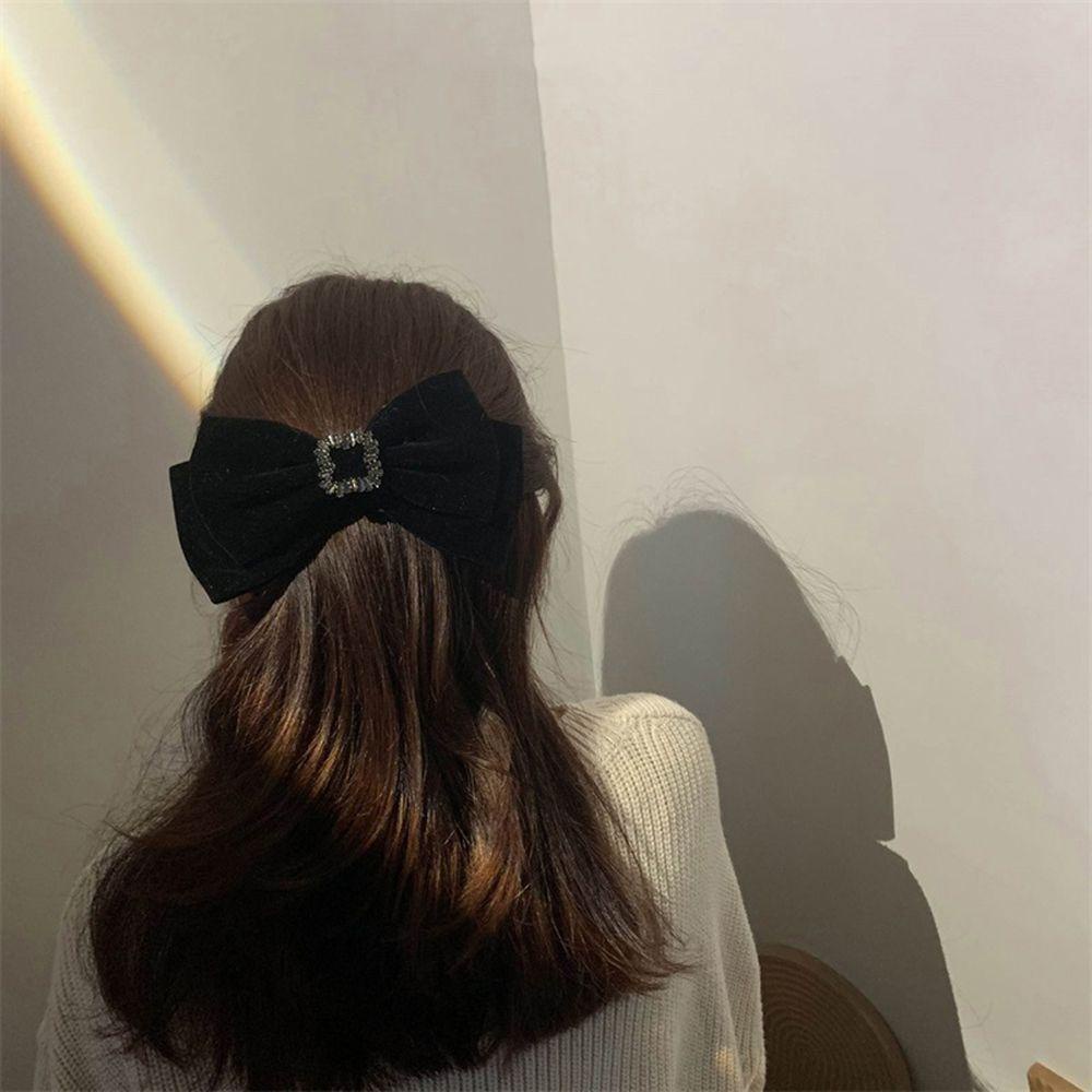 Kẹp Tóc Nơ Bằng Nhung Phong Cách Vintage Sáng Tạo Dành Cho Nữ