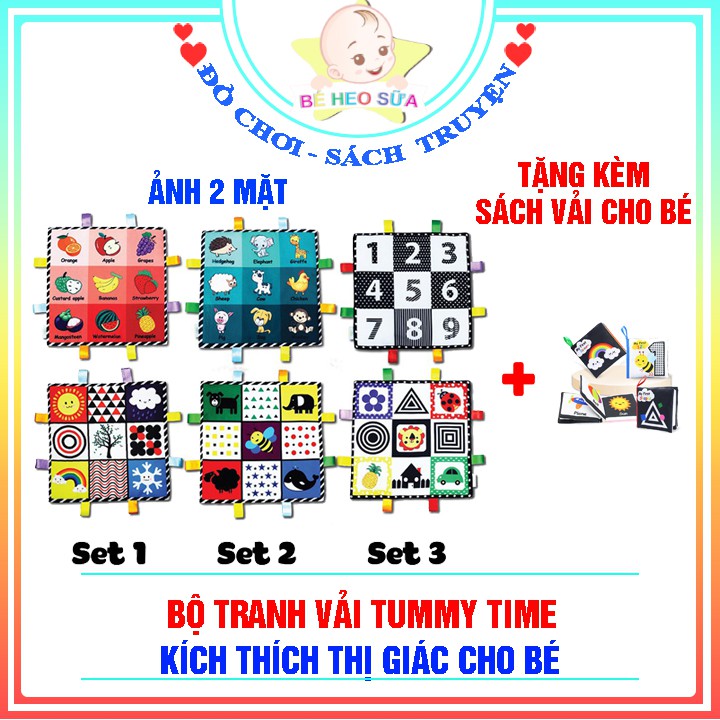 Học liệu vải - Tranh vải Tummy Time kích thích thị giác cho bé sơ sinh, phát triển não bộ