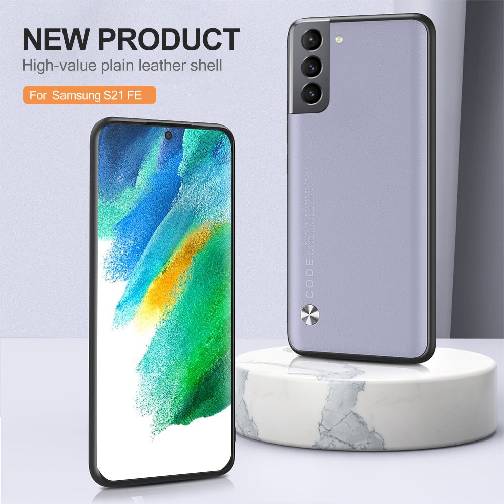 Ốp Điện Thoại Da Khung Tròn Chống Sốc Cho Samsung Galaxy S21 S20 FE Plus Note 20 Ultra
