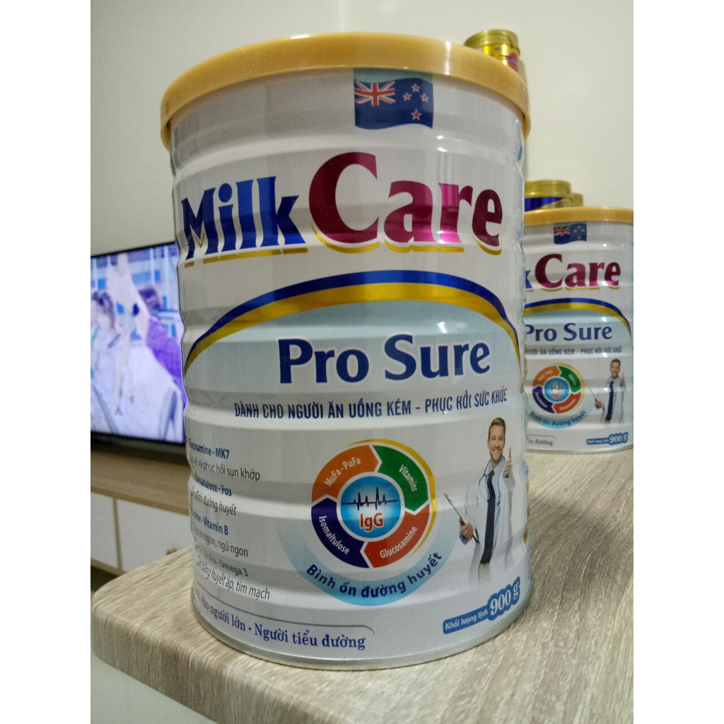 Sữa cho người già yếu ăn kém, phục hồi nhanh sức khỏe Milkcare Pro Sure 900G DATE XA