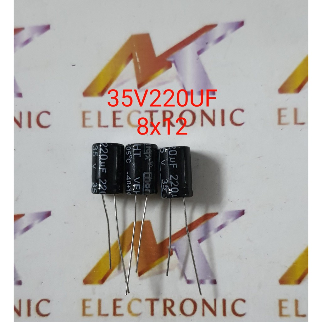 Tụ hóa 35V220UF 35V 220UF 220UF35V Kích thước 8x12mm hàng chất lượng cao