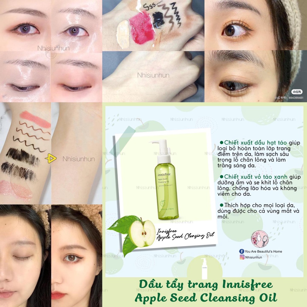 Dầu tẩy trang Táo Xanh Innisfree  Apple Seed Cleansing Oil