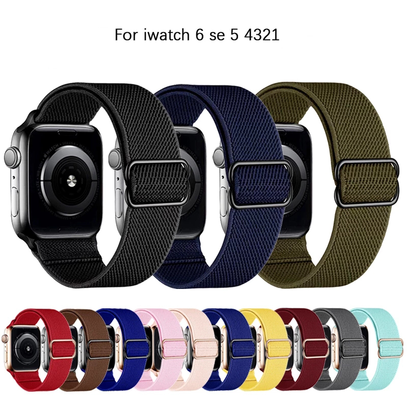 Dây Đồng Hồ Bằng Nylon Cho Apple Watch 44mm 40mm 38mm 42mm Series 6 Se 5 4 3 2 1