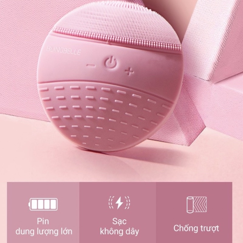 Máy Rửa Mặt Và Massage Blingbelle Sonic Face Brush Thông Minh, Làm Sạch Sâu, Sạc Không Dây, 5 Chế Độ Rung