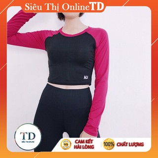 Áo croptop tanktop dài tay nữ cổ tròn tập gym tập yoga tập thể dục thể thao aerobic đẹp cực chất giá rẻ đủ size