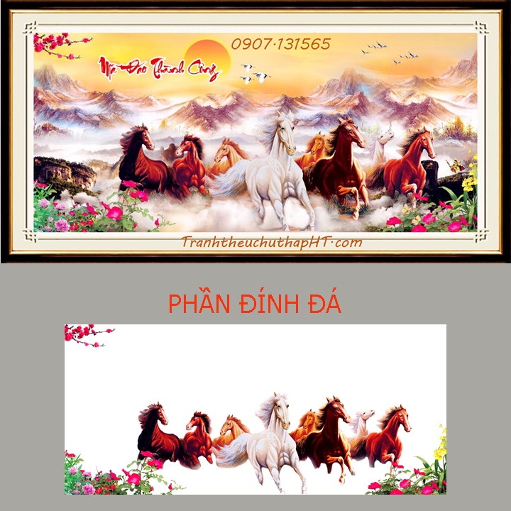 Tranh đính đá Mã đáo thành công VS485: 120*65cm -